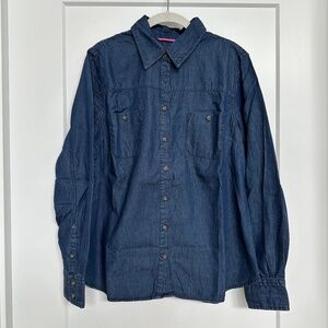 Merona Denim Long Sleeve Button Down Shirt